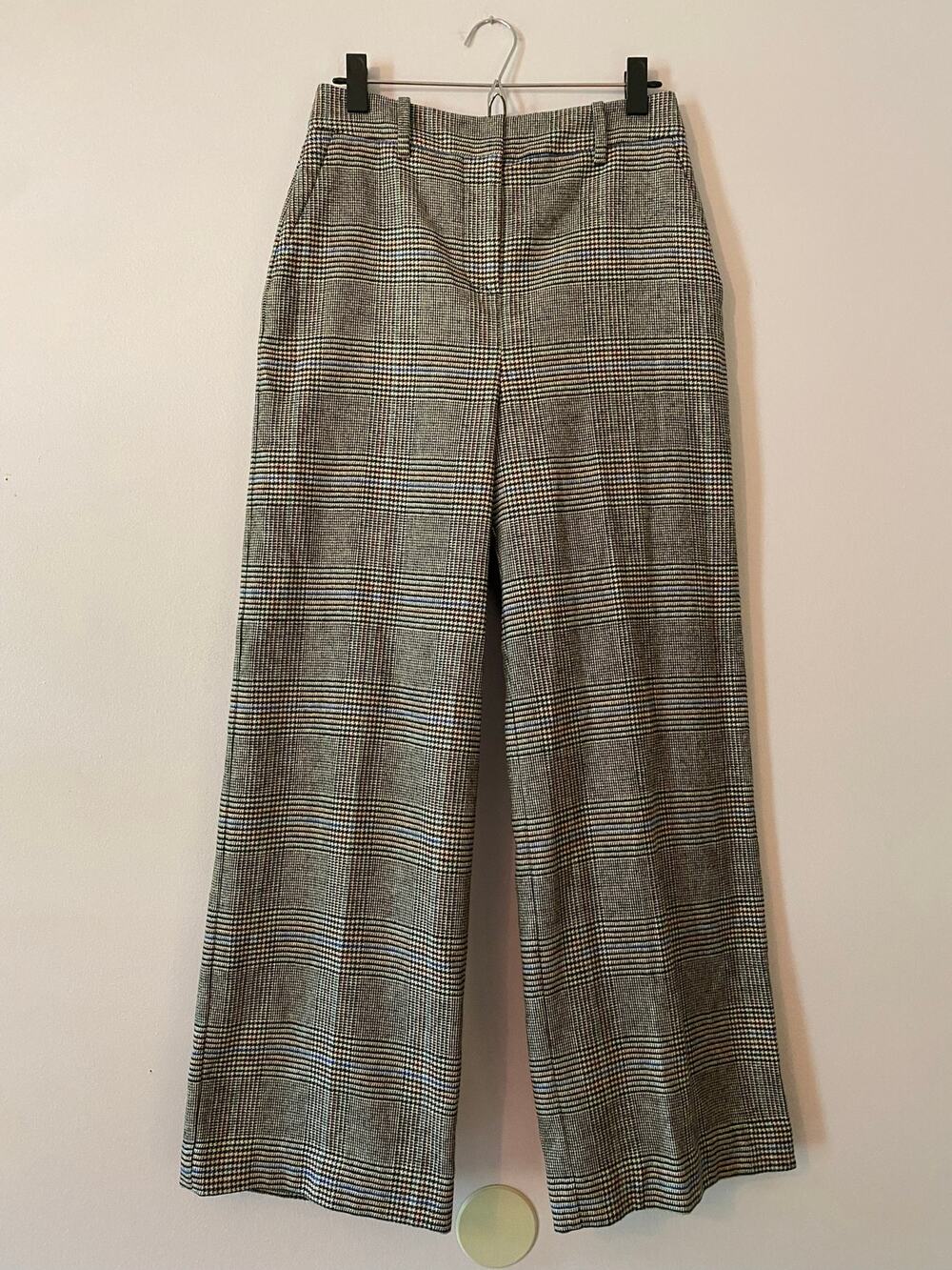 Boden Houndstooth Preppy Black White Blue Wide Leg Pants Workwear Business 4